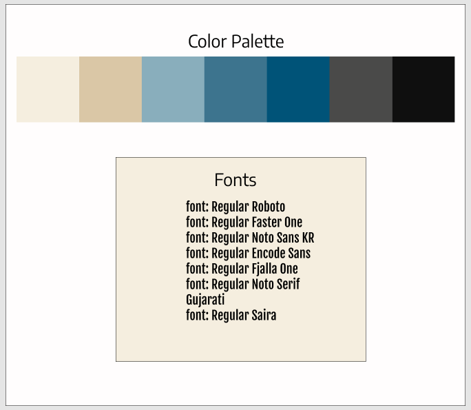 whooshMail picture of color palette & typography